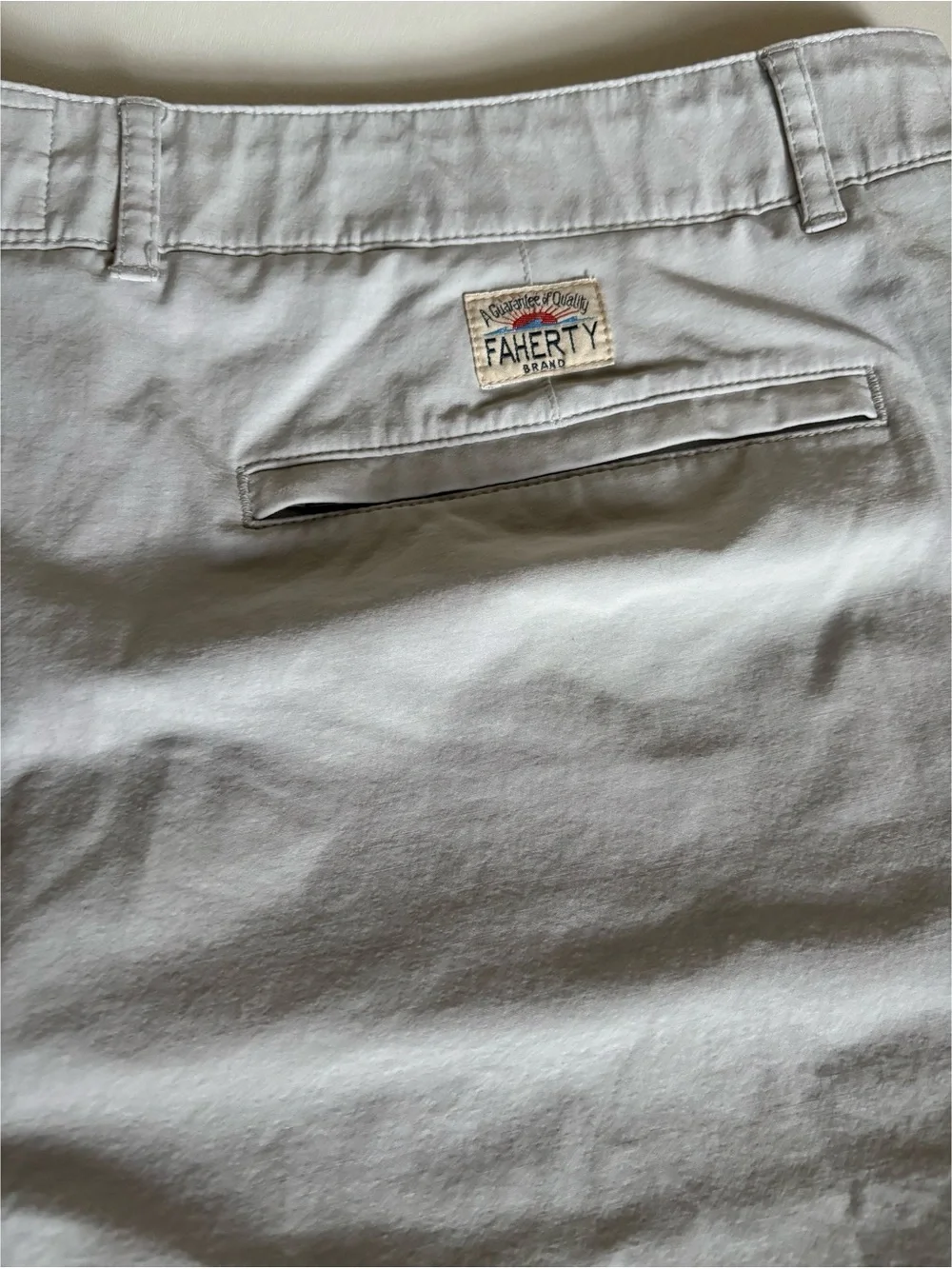 FAHERTY All Day Shorts 9” in Ice Gray Size 38